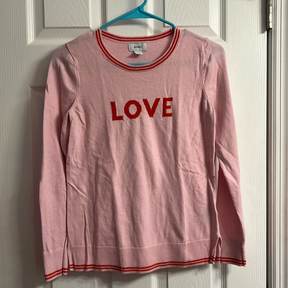Pink & red LOVE sweater